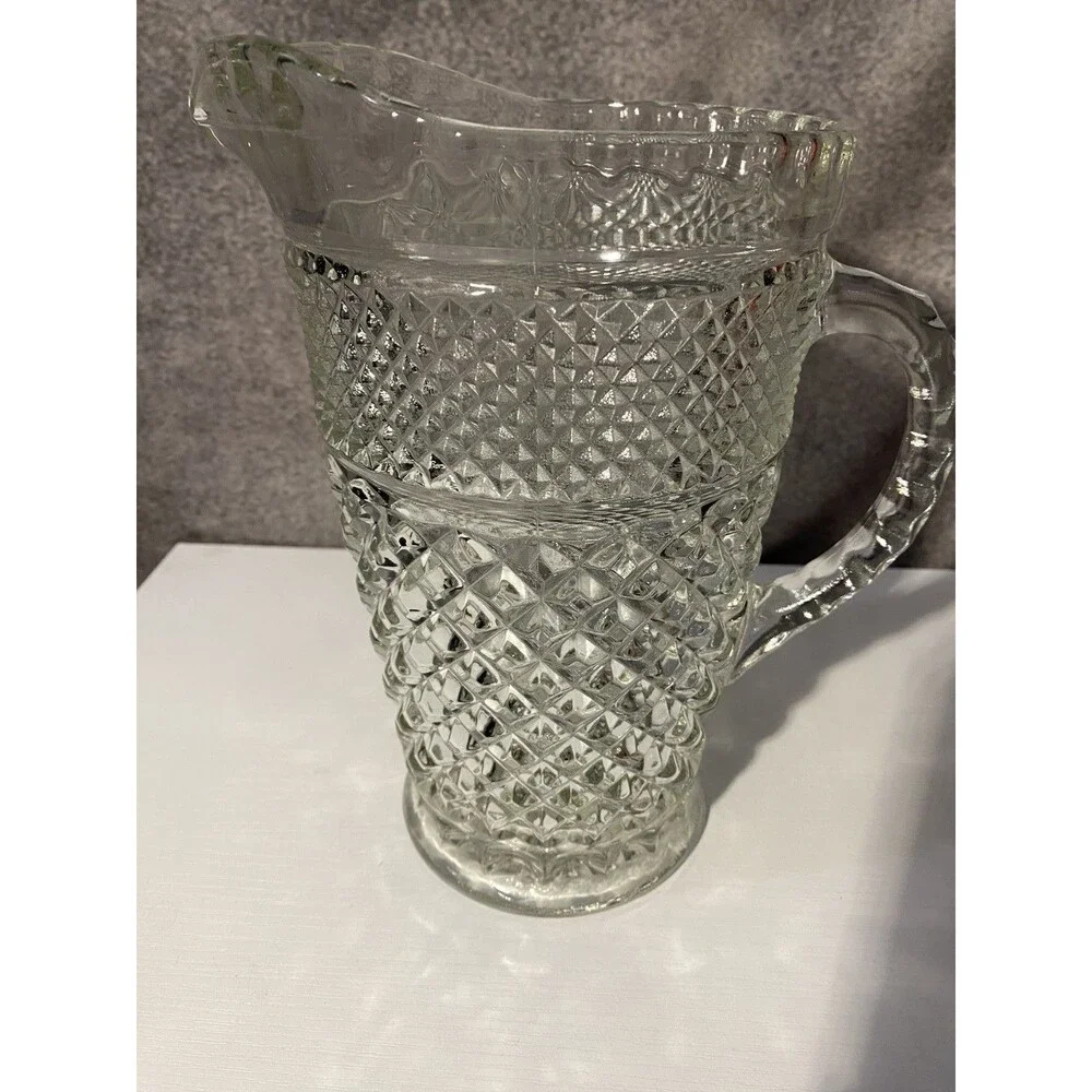 Vintage Anchor Hocking Wexford Glass Pitcher 9